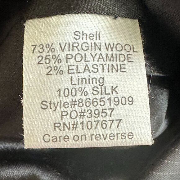 Alice + Olivia  Wool Blend Cap Sleeve Dress Size 0 Black Pinstripe Career Office - Picture 7 of 9